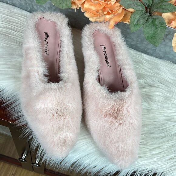 Jeffrey Campbell Faux Fur Mule In Pink Size 8.5 - Picture 2 of 9